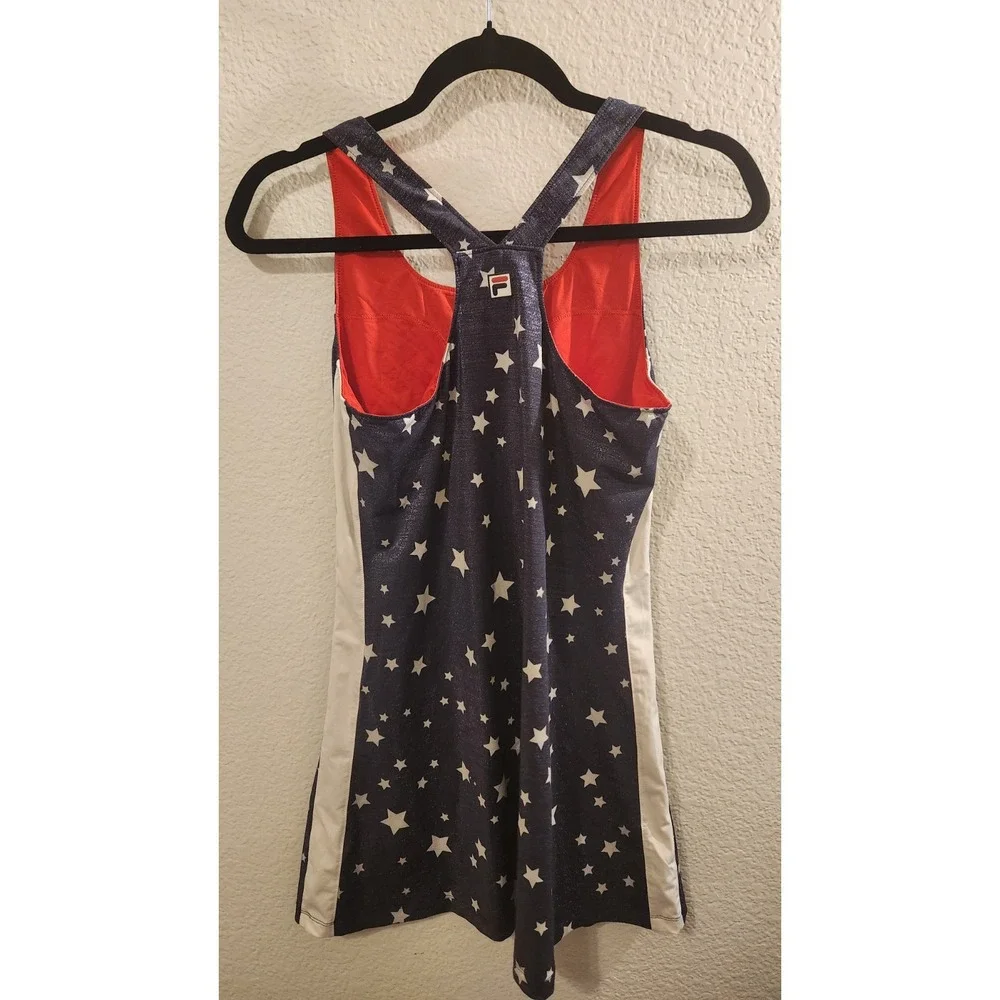 Fila Womens Heritage Star Dress - Navy/Star Print - tennis pickleball size small